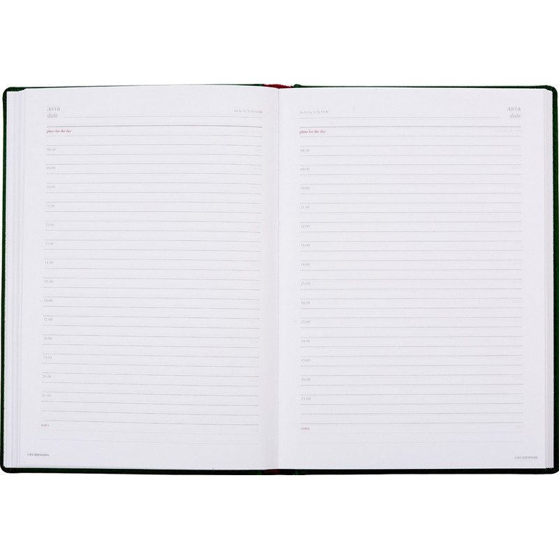 Ежедневник недатированный А5+, 136л, VELVET зеленый  3-115/05