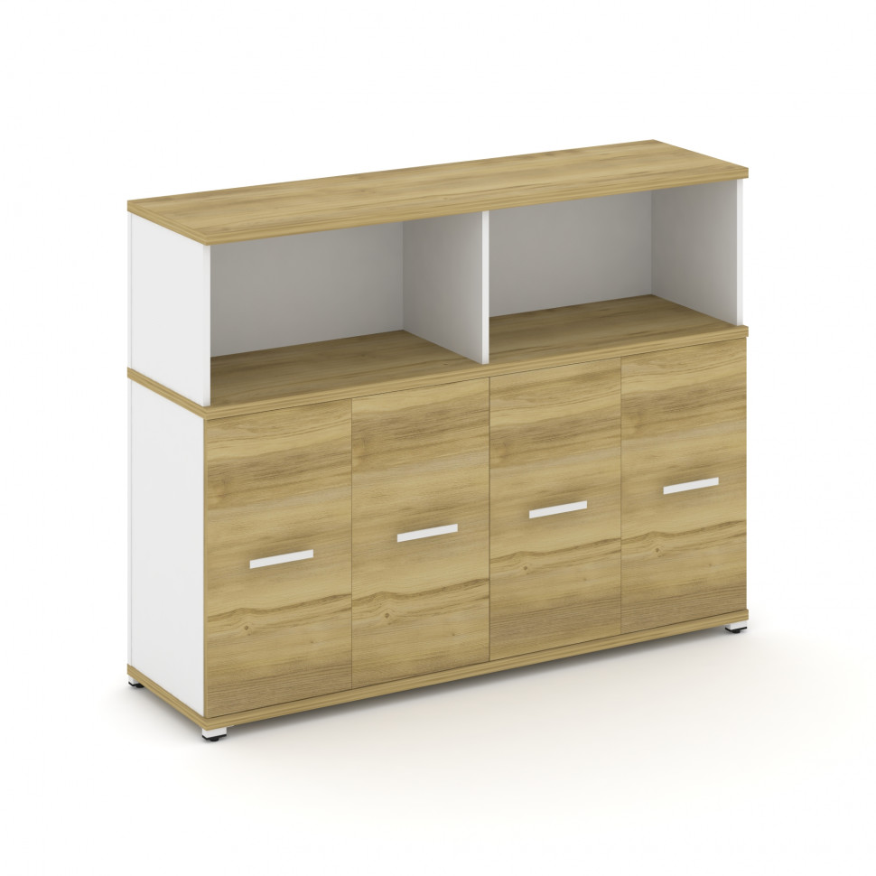 Concept Распаш. шкаф опорный/приставной с надставкой низ. CN.SOPR-007 W Дуб Винченцо/Белый Бриллиант