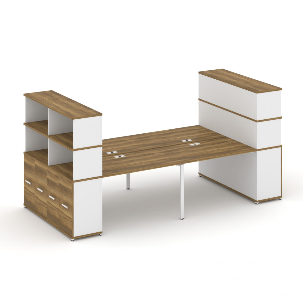 Concept Рабочая станция с опорными распаш. шкафами с надставкой выс. CN.DRS-274 W Сандал Янтарный/Бе Concept Рабочая станция с опорными распаш. шкафами с надставкой выс. CN.DRS-274 W Сандал Янтарный/Бе