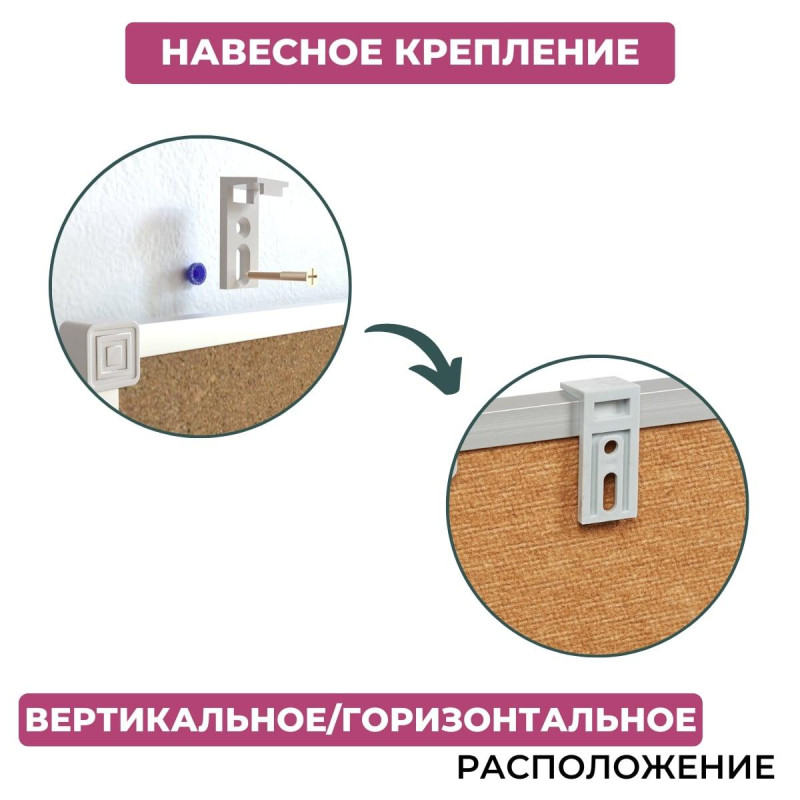 Доска пробковая 100х150 Attache Iron алюмин. рама