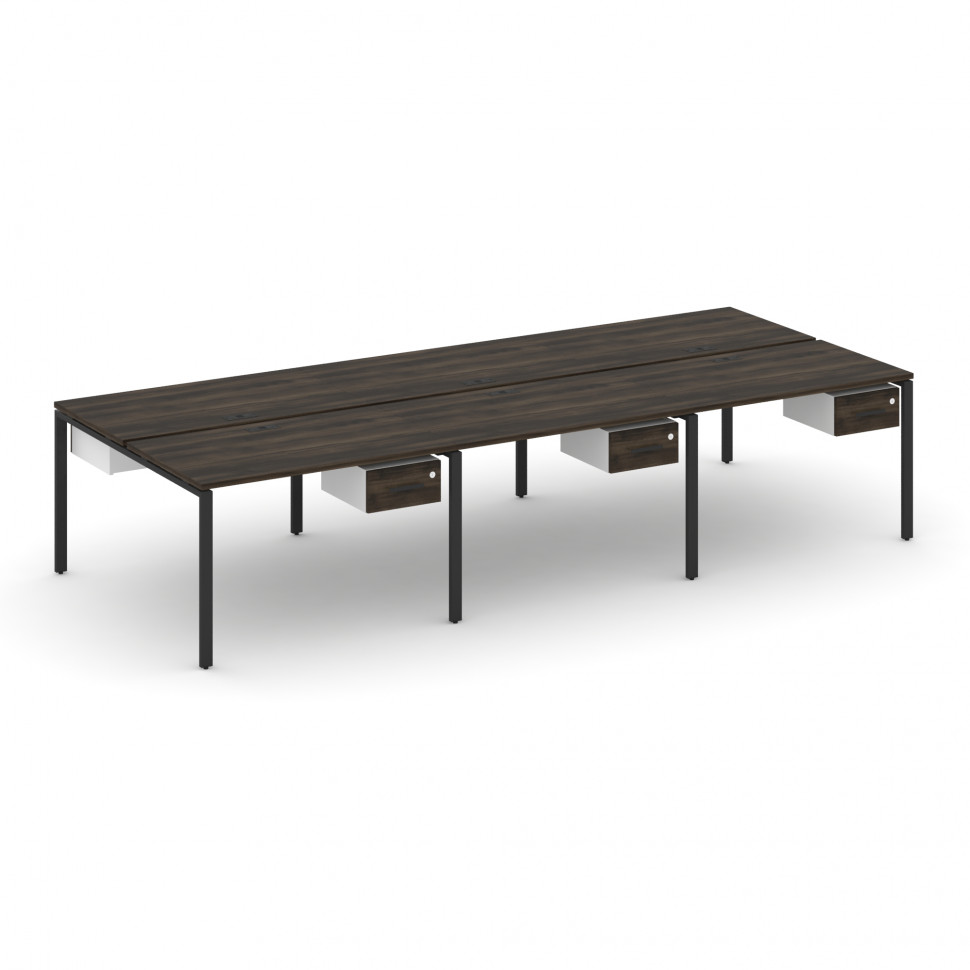 Concept Рабочая станция двухсторонняя с подвес. тумбами на 6 мест CN.DRS-150 B Дуб Мали/Белый Брилли Concept Рабочая станция двухсторонняя с подвес. тумбами на 6 мест CN.DRS-150 B Дуб Мали/Белый Брилли