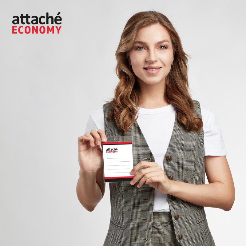 Бейдж Attache Economy 108x126 150 мкм без шнурка, вкладыш 90x120 5шт/уп