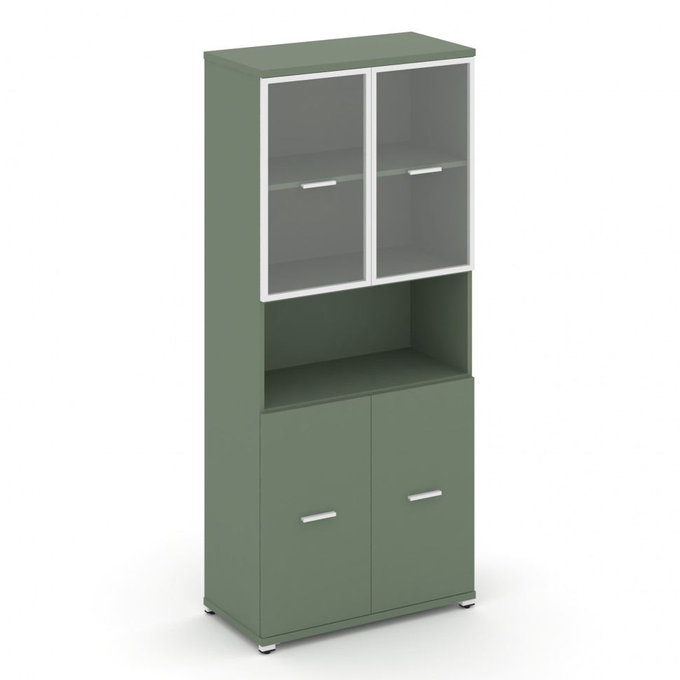 Concept Шкаф 1 широкая секция, 5 ниш CN.STS-513 RPW W Кобо/Металл Белый/Прозрачный 836*420*1922