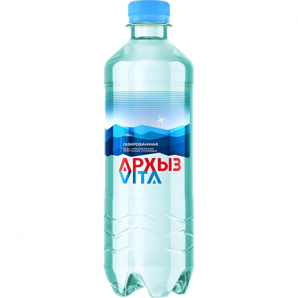 Вода минеральная Архыз Vita газ пэт 0.5л