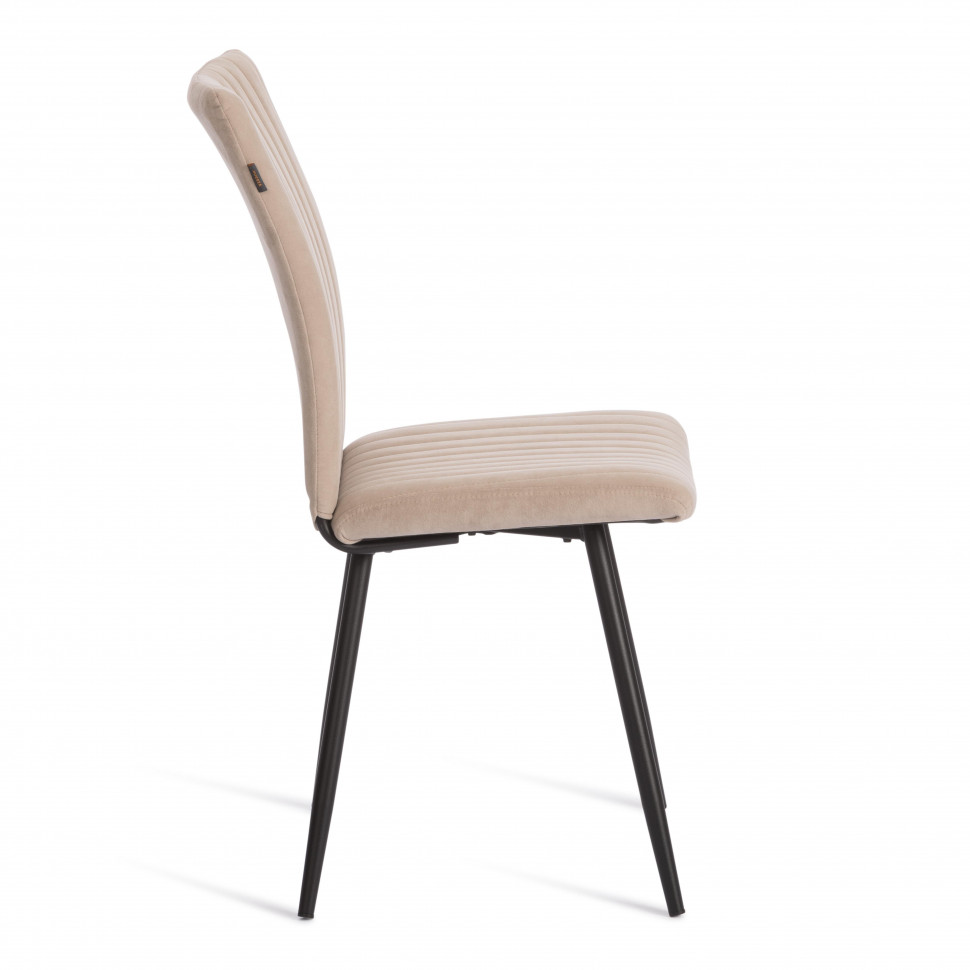 Стул обеденный Monte Carlo флок , бежевый/черный, 7, 49х51х93 см