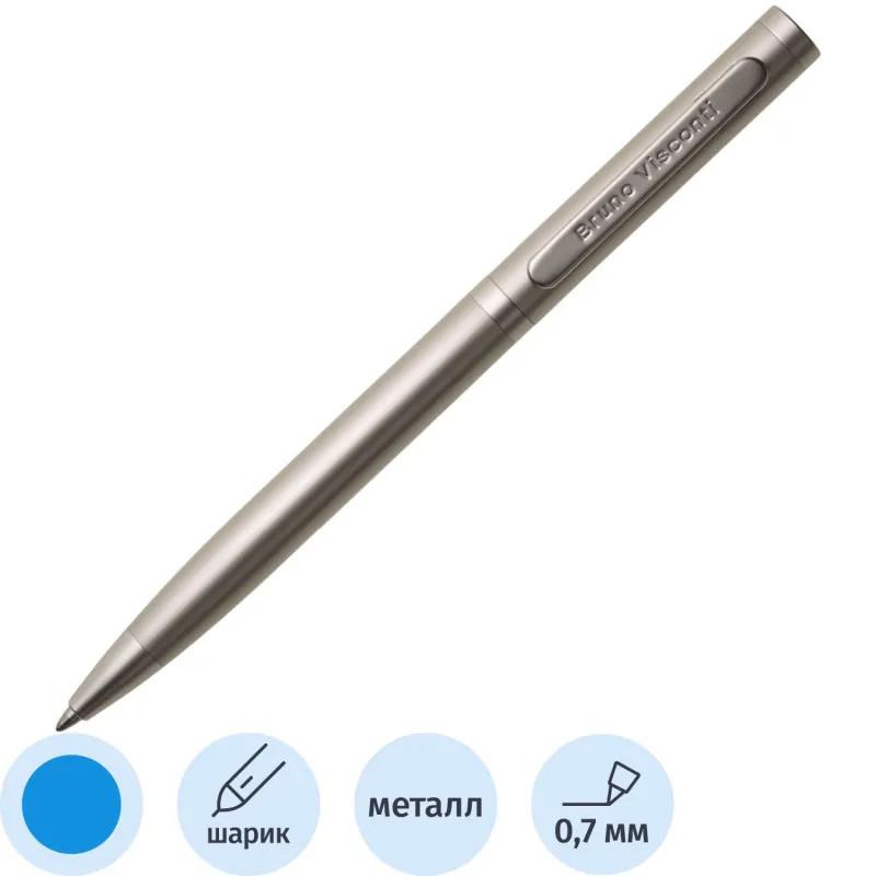 Ручка шариковая BV FIRENZE 1мм син кор шамп,тубус прямоуг черн 20-0303/03