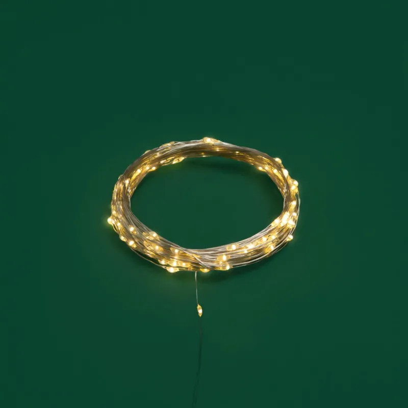 Гирлянда светодиодная Роса 10м, 100LED,цвет теплый белый,303-256