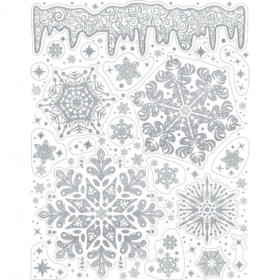 Наклейка на окно новогодняя из ПВХ пленки, с раскраской 30x38см арт.92059