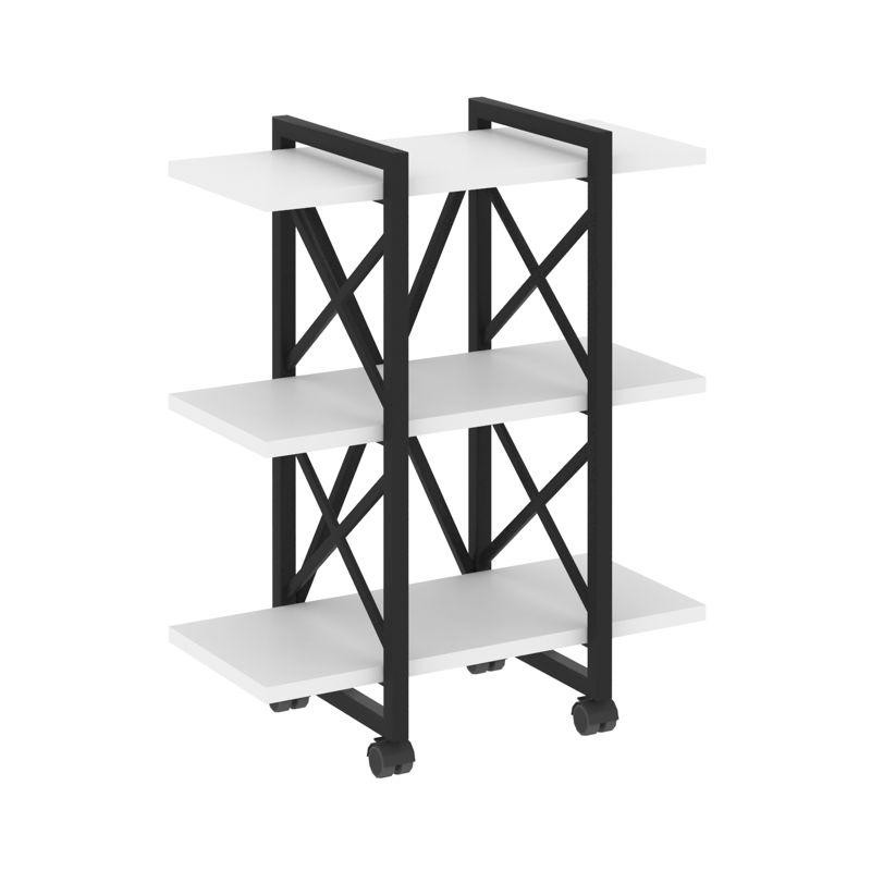 Loft Стеллаж на колесных опорах-3 полки VR.L-MST.K-3.4V Белый Бриллиант/Металл Черный 800*400*968