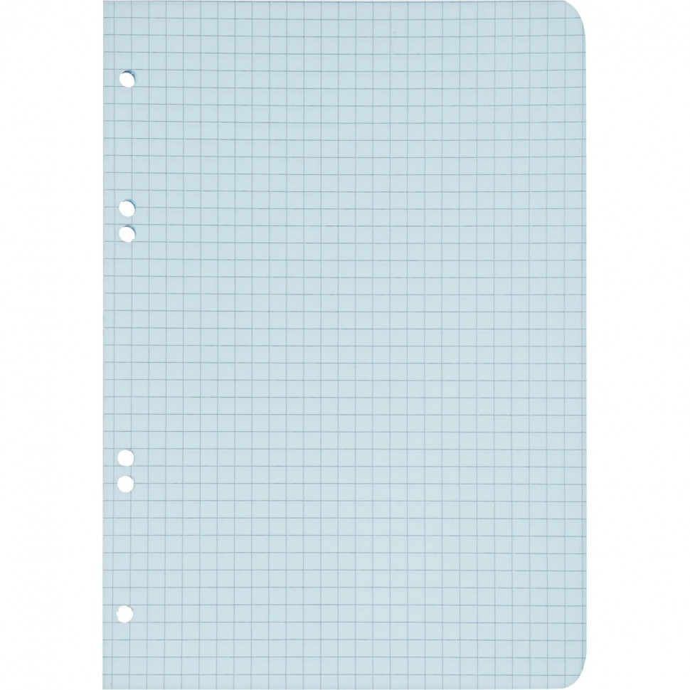 Сменный блок д/тетр на кольц, А5, 50л, клетка, 6 колец, голубой СБЦ505170