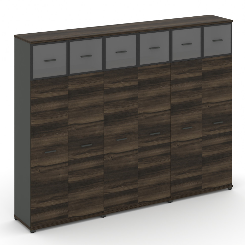 Concept Шкаф 3 широкие секции, 5 ниш CN.STS-537 RPB A Дуб Мали/Антрацит/Металл Антрацит/Прозрачный 2