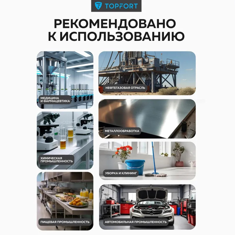 Перчатки КЩС нитриловые TopFort Профхим Нит К80 Щ50 цв.синий размер 8