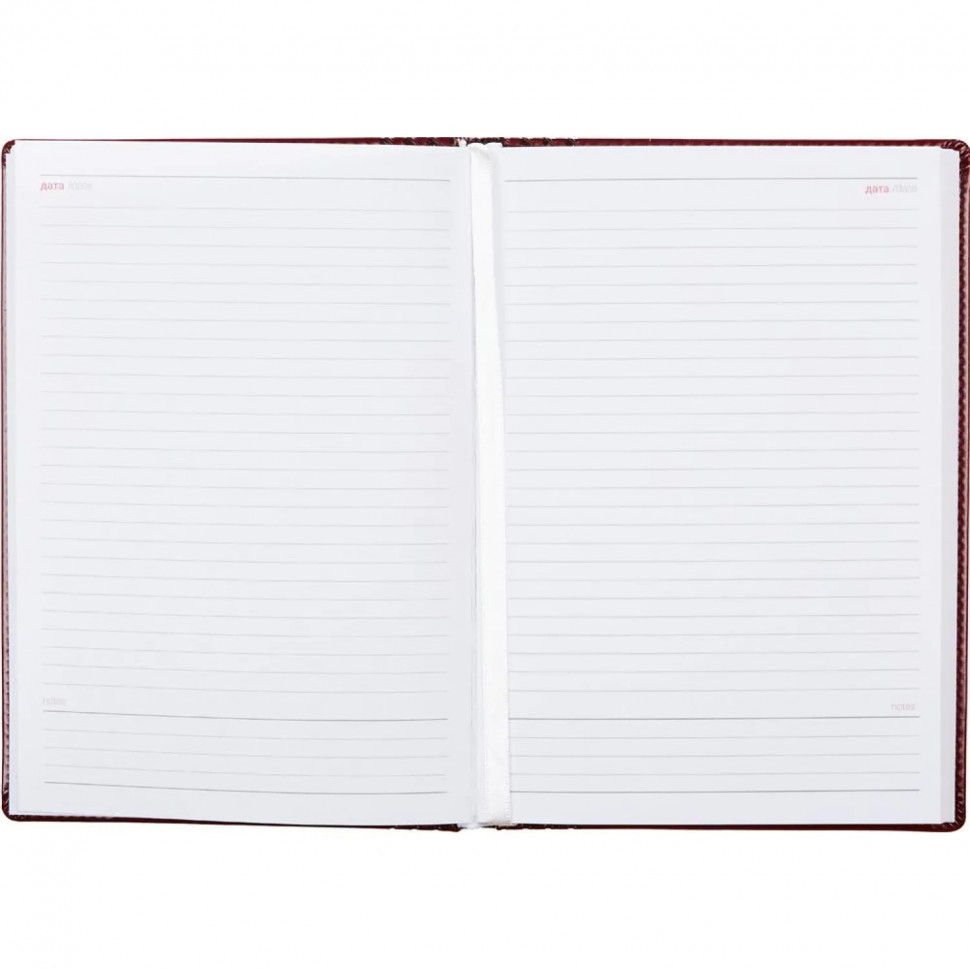 Ежедневник недатированный бордо, тв пер, 140х200, 160л, Lozanna AZ052/bordo