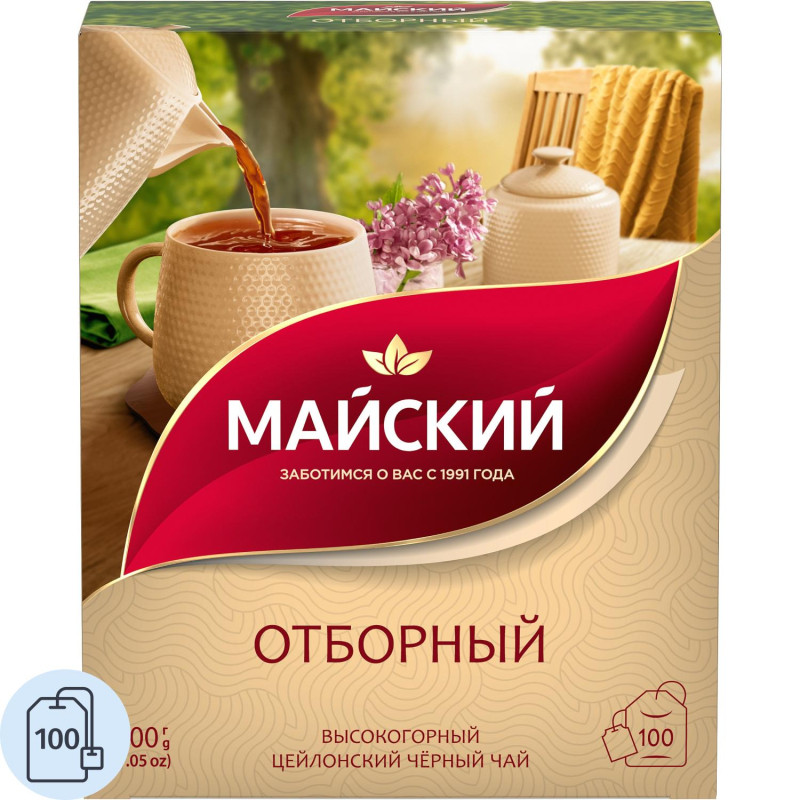 Чай Майский черный Отборный 100пакx2г 724403