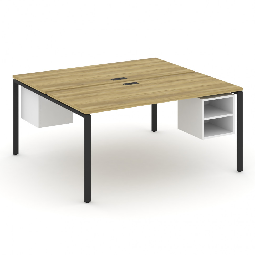 Concept Рабочая станция 2 сторонняя с подвесными тумбами на 2 места CN.DRS-108 Дуб Винченцо/Белый Бр