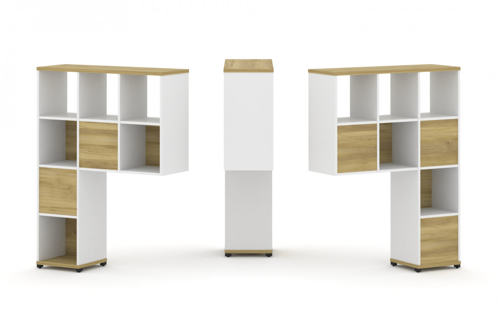 Concept Надставка высокая CN.DNV-003 Дуб Винченцо/Белый Бриллиант/Металл Черный 1099*350*1486