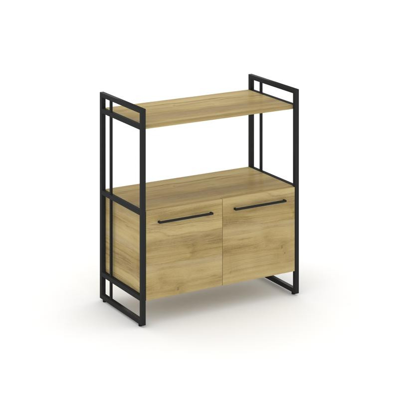 Rift Шкаф 2 ниши широкий RF.SS-22 Дуб Винченцо/Металл Черный/Черный Ручки 798*396*924