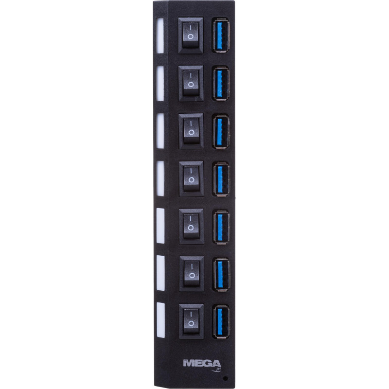 Разветвитель USB  HS006 выключатель/USB 3.0x7/черный