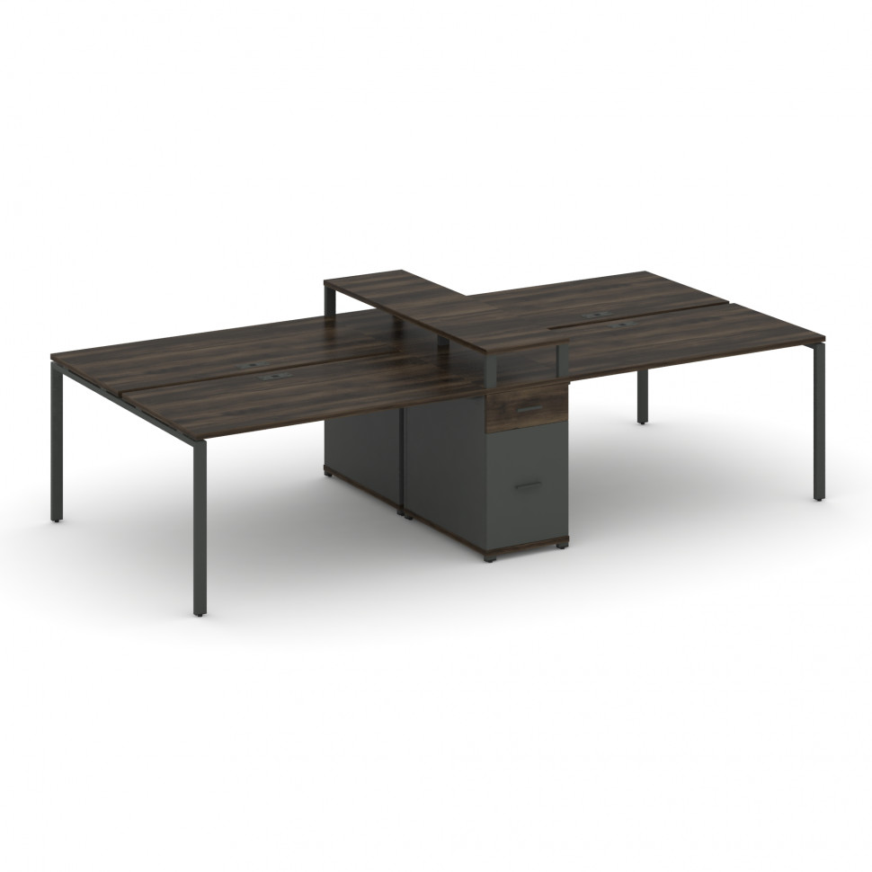 Concept Рабочая станция 4 места с 1 опорной тумбой CN.DRS-437 A Дуб Мали/Антрацит/Металл Антрацит 23 Concept Рабочая станция 4 места с 1 опорной тумбой CN.DRS-437 A Дуб Мали/Антрацит/Металл Антрацит 23