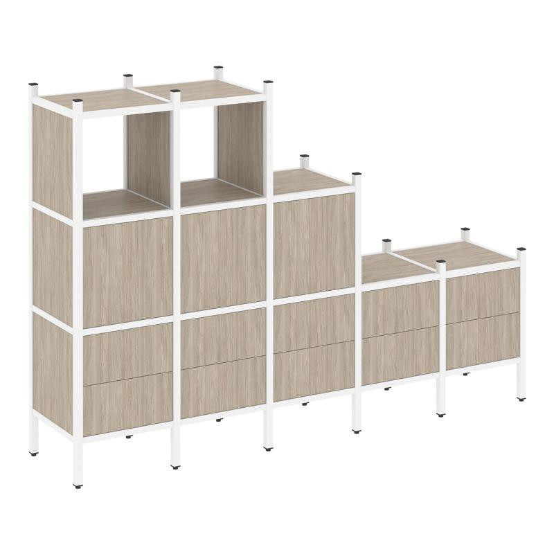 Loft Прямой стеллаж VR.L-19 Дуб Аттик/Металл Белый 2110*446*1458 Loft Прямой стеллаж VR.L-19 Дуб Аттик/Металл Белый 2110*446*1458