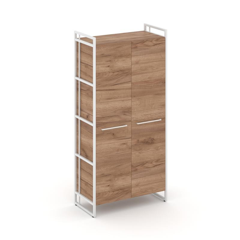 Rift Шкаф 4 ниши широкий RF.SS-41 Дуб Табак/Металл Белый/Белый Ручки 798*396*1648