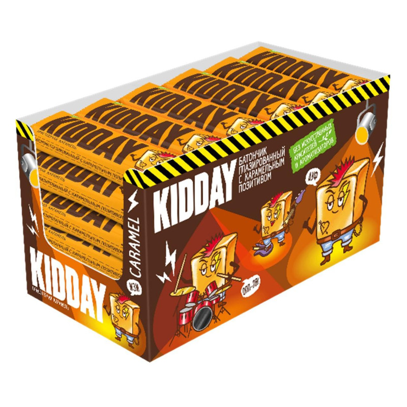 Шоколадный батончик глазированный Kidday Карамель, 40гх30шт/уп