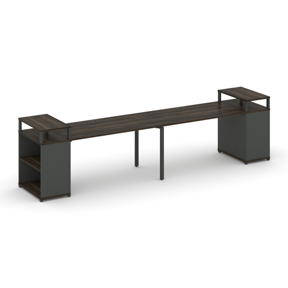 Concept Рабочая станция с опорными стеллажами с верх. горизонтами CN.ORS-206 Дуб Мали/Антрацит/Метал Concept Рабочая станция с опорными стеллажами с верх. горизонтами CN.ORS-206 Дуб Мали/Антрацит/Метал