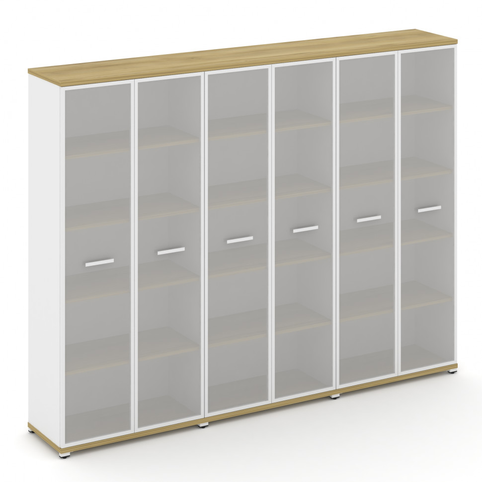 Concept Шкаф 3 широкие секции, 5 ниш CN.STS-538 RMW W Дуб Винченцо/Белый Бриллиант/Металл Белый/Сати