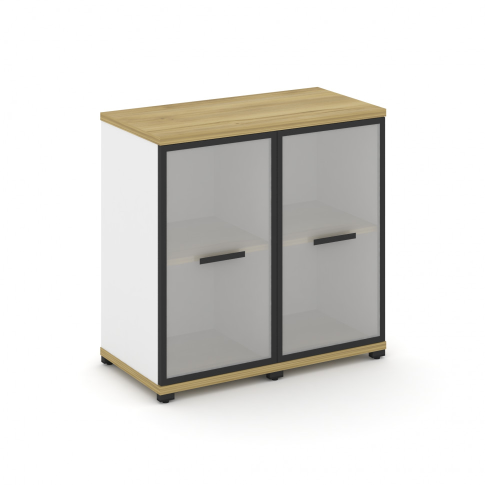 Concept Шкаф 2 узкие секции, 2 ниши CN.STU-223 RMB B Дуб Винченцо/Белый Бриллиант/Металл Черный/Сати