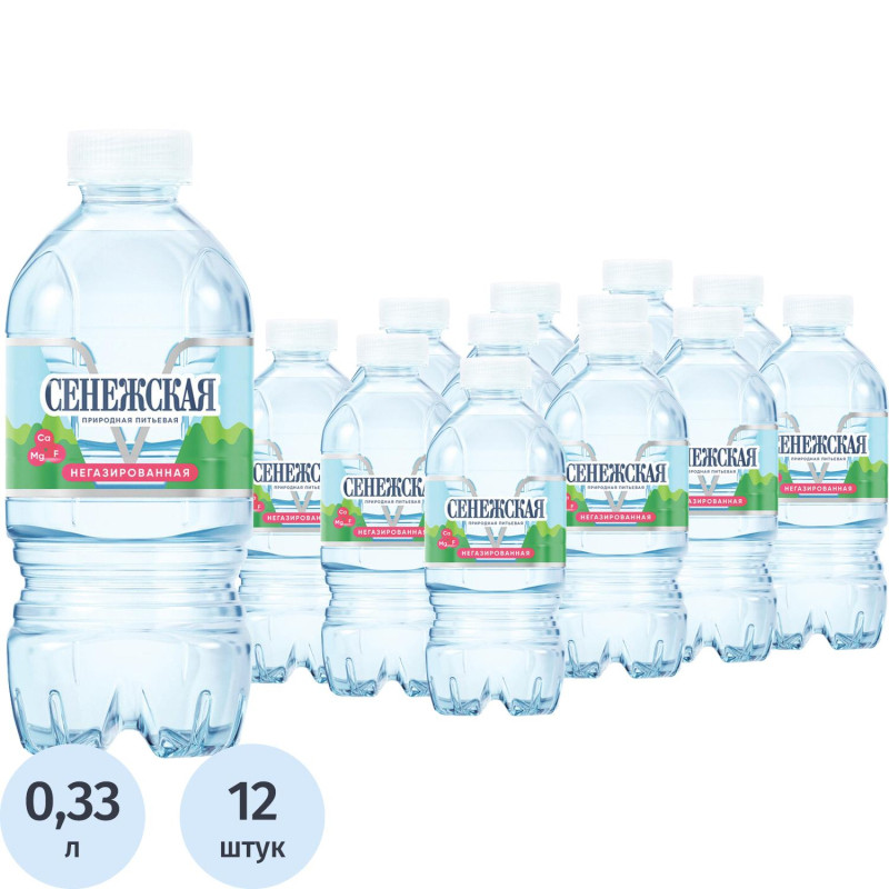 Вода питьевая Сенежская негазированная, 0,33л ПЭТ (Л)