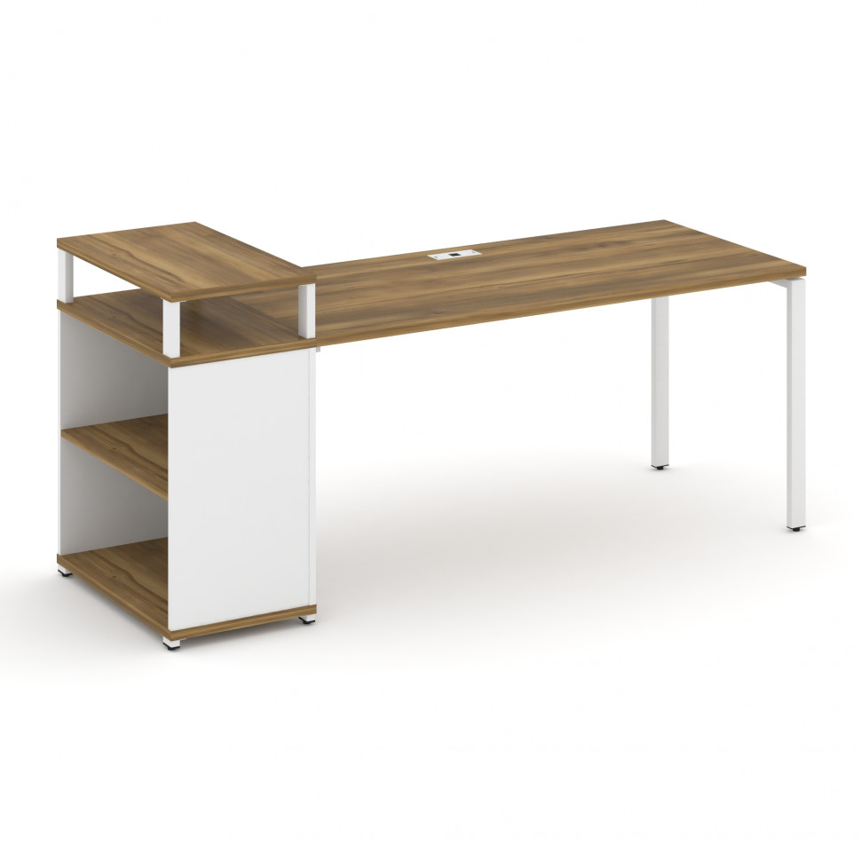 Concept Стол рабочий с опорным стеллажом с верх. горизонтом  CN.SP-208 Сандал Янтарный/Белый Бриллиа