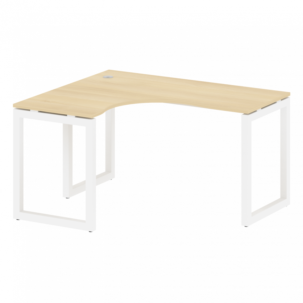 Metal System Quattro Стол криволинейный левый на О-образном м/к 50БО.СА-3 (L) Акация Лорка/Металл Бе