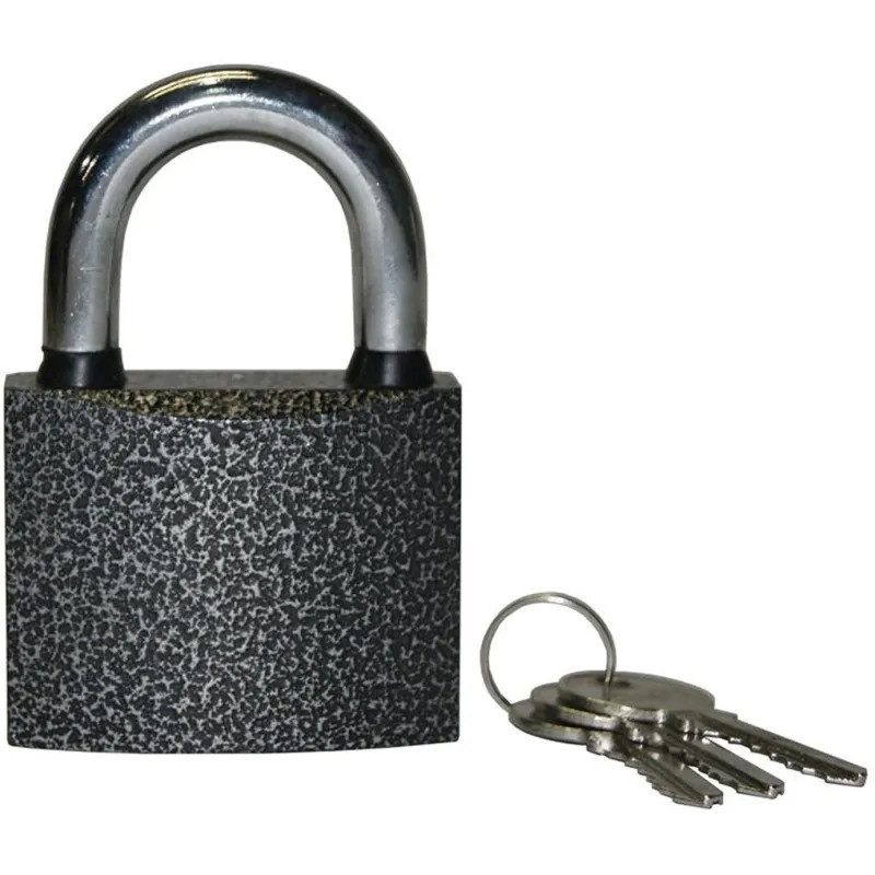 Замок СпецМеб KD_0MX навесной (63 мм.) 01-63 серый/хром