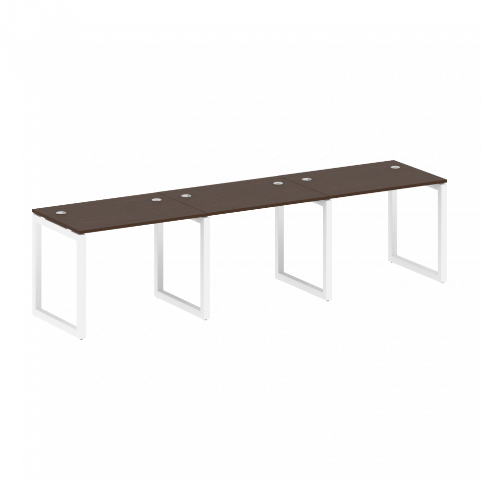 Metal System Quattro Рабочая станция на 3 места на О-образном м/к 50БО.СМ-3.1 Венге Цаво/Металл Белы