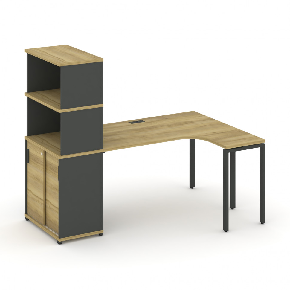Concept Стол эргономичный с опорным шкафом-купе с надставкой выс.  CN.SA-222(R) A Дуб Винченцо/Антра