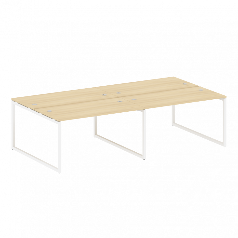 Metal System Quattro Рабочая станция на 4 места на О-образном м/к 40БО.СМ-4.3 Акация Лорка/Металл Бе