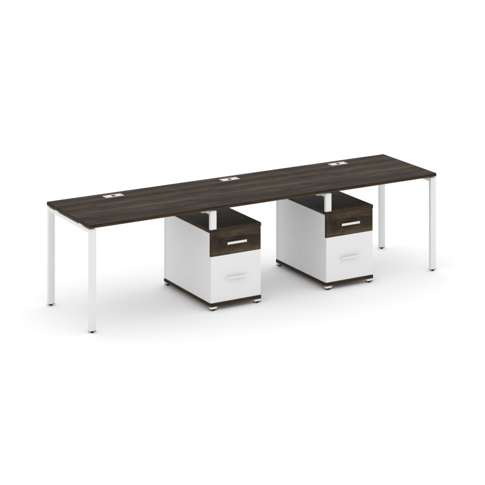 Concept Рабочая станция 3 места с 2 опорными тумбами CN.ORS-337 W Дуб Мали/Белый Бриллиант/Металл Бе Concept Рабочая станция 3 места с 2 опорными тумбами CN.ORS-337 W Дуб Мали/Белый Бриллиант/Металл Бе