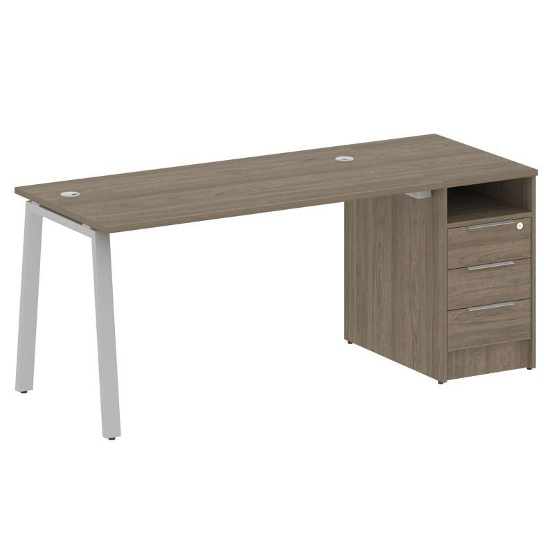 Metal System Рабочая станция с тумбой на А-образном м/к БА.РС-СТП-1.3 Вяз Благородный/Металл Серый 1 Metal System Рабочая станция с тумбой на А-образном м/к БА.РС-СТП-1.3 Вяз Благородный/Металл Серый 1