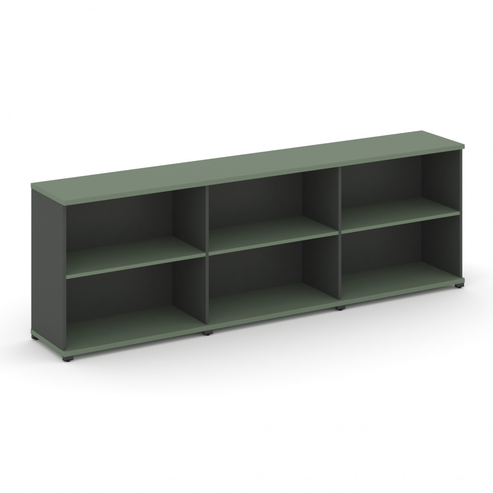 Concept Стеллаж 3 широкие секции, 2 ниши CN.STS-230 Кобо/Антрацит/Металл Антрацит 2500*420*818