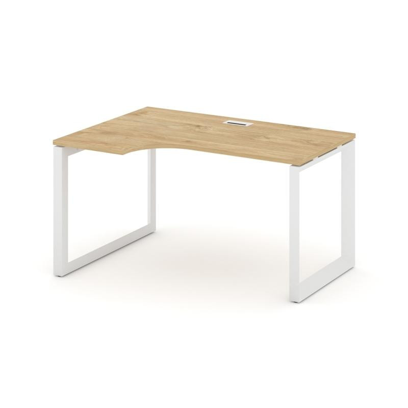 Style Project Стол рабочий эргономичный SN-59O.SPA-012(L) Тиквуд Светлый/Металл Белый/Белый Заглушка