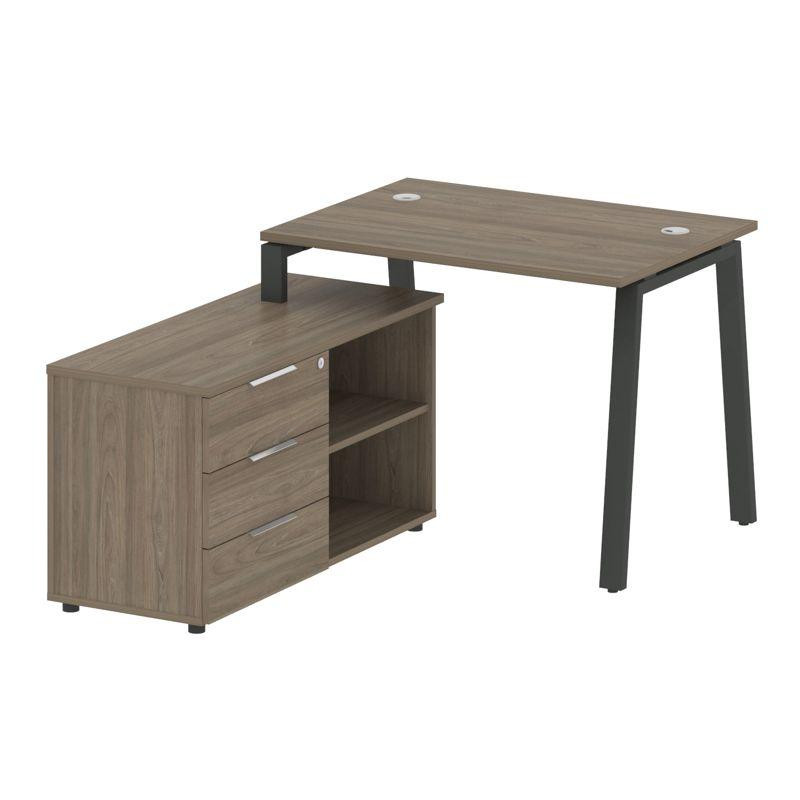 Metal System Рабочая станция с тумбой на А-образном м/к БА.РС-СТС-2.1 (L) Вяз Благородный/Металл Ант Metal System Рабочая станция с тумбой на А-образном м/к БА.РС-СТС-2.1 (L) Вяз Благородный/Металл Ант