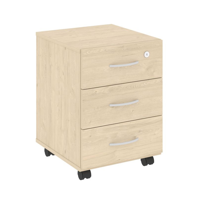 Nova S Тумба подкатная (3 ящика, с замком) В.ТМ-3 Бук Артизан 407*439*556 Nova S Тумба подкатная (3 ящика, с замком) В.ТМ-3 Бук Артизан 407*439*556