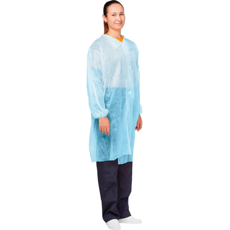 Халат на липучках (30 гр) XL голубой (10 шт/упак)