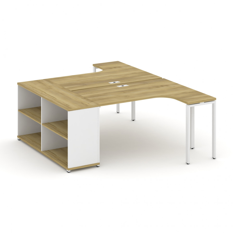 Concept Рабочая станция с опорным стеллажом CN.DSA-201 Дуб Винченцо/Белый Бриллиант/Металл Белый 180