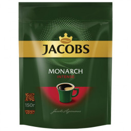 Кофе растворимый JACOBS "Monarch Intense", сублимированный, 150 г, мягкая упаковка, 8051499
