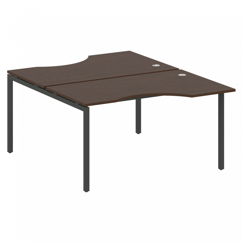 Metal System Quattro Рабочая станция криволинейная на П-образном м/к 40БП.РАС-СА-2.2 Венге Цаво/Мета