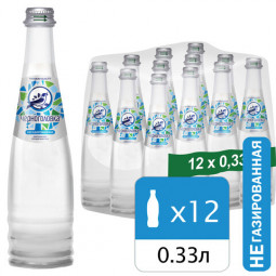 Вода негазированная минеральная "ЧЕРНОГОЛОВСКАЯ", 0,33 л, стеклянная бутылка