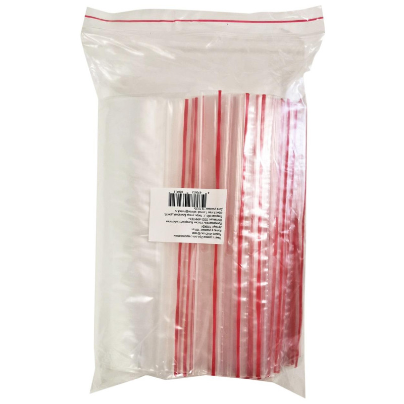 Пакет с замком (Zip Lock) с европодвесом 20 х 25 см, 60 мкм, 100 шт/уп
