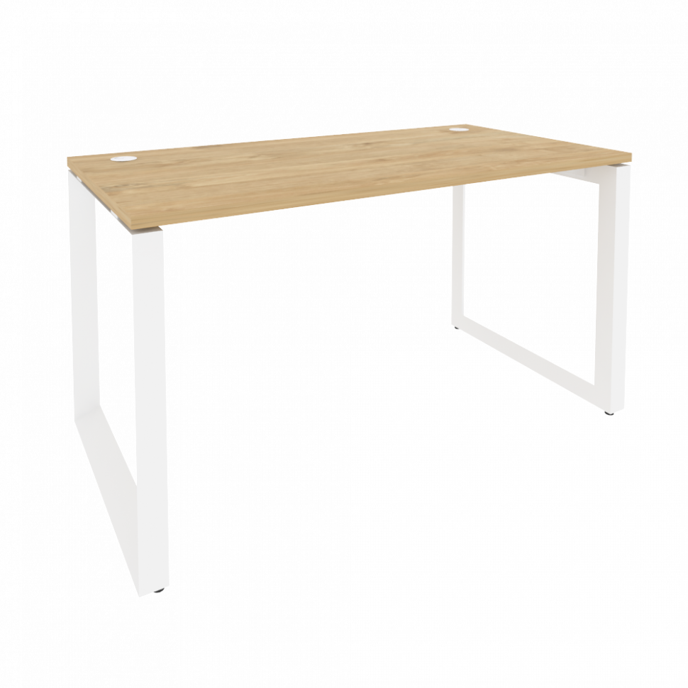 Onix Стол рабочий на О-образном м/к O.MO-SP-3.7 Тиквуд Светлый/Металл Белый 1380*720*750 Onix Стол рабочий на О-образном м/к O.MO-SP-3.7 Тиквуд Светлый/Металл Белый 1380*720*750