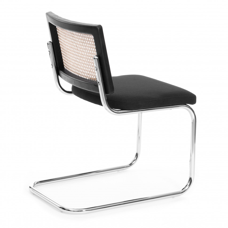 Стул MANI дерево вяз, ротанг/ткань лен, металлический каркас, черный, 46х46х78 см